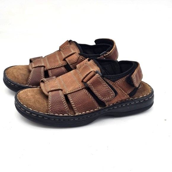 Hush Puppies Kids Brown Leather Open Toe Sandals Size 4 - Picture 1 of 8